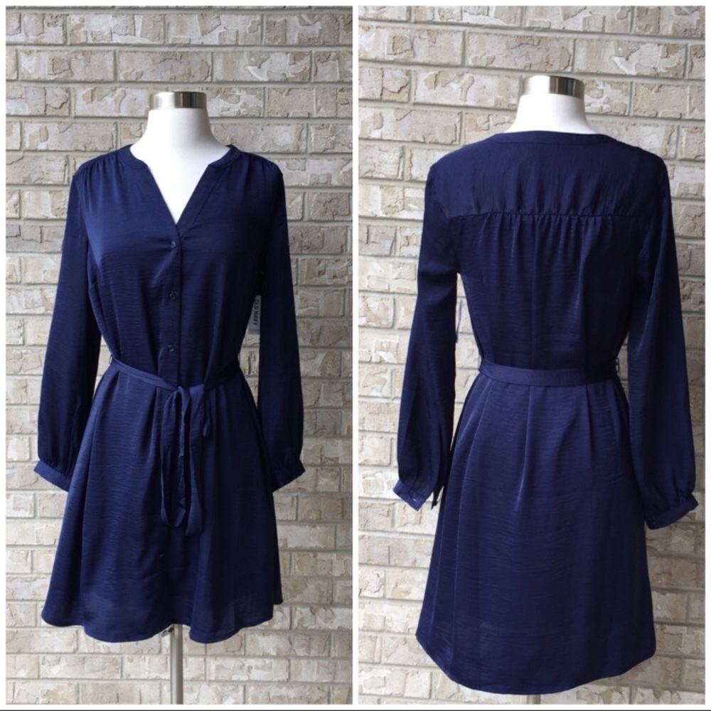 Old Navy Long Sleeve Button Up Lined Dress Size XS 🌸